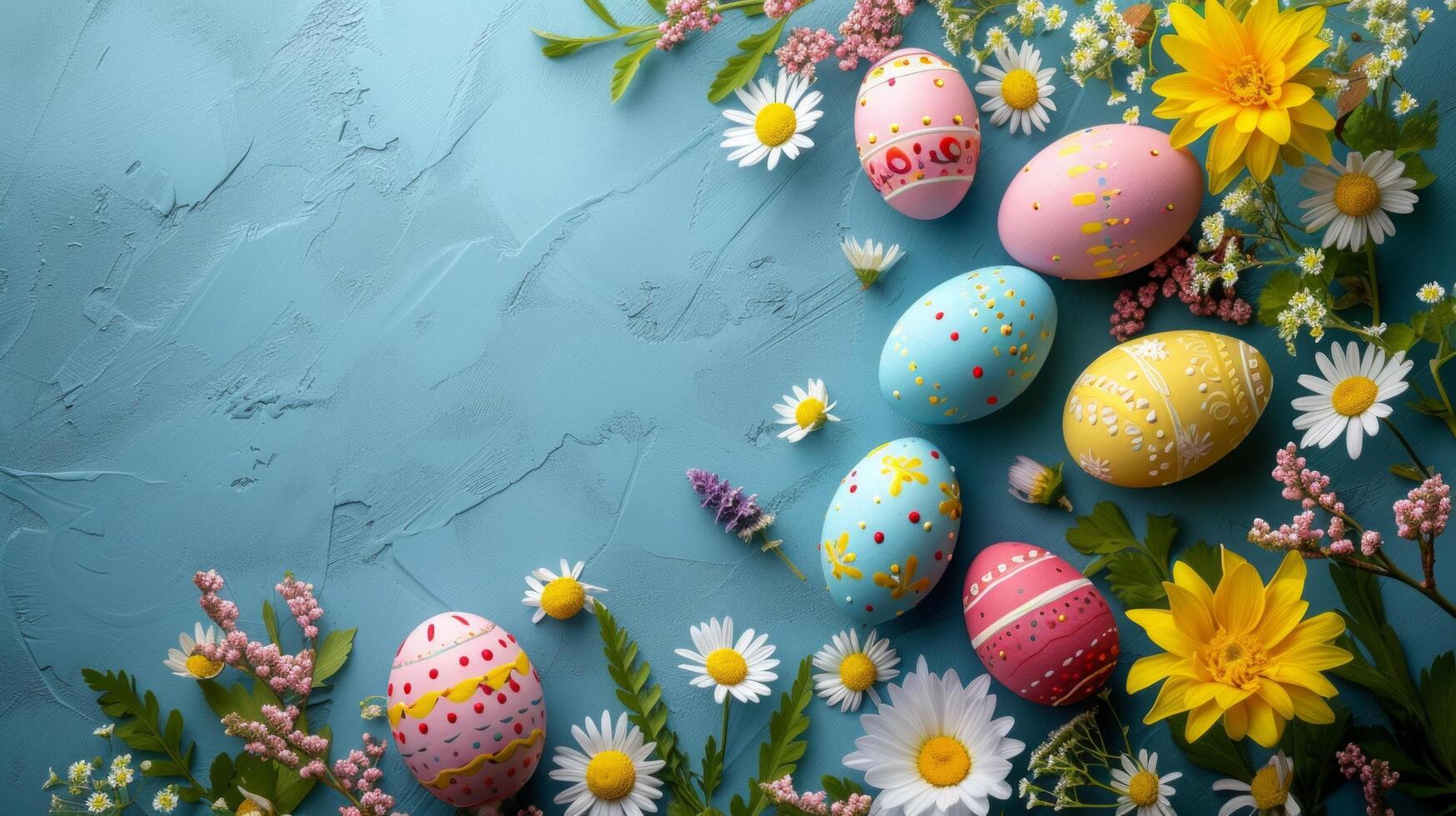 AI generated Beautiful bright poster for Easter advertising without text photo