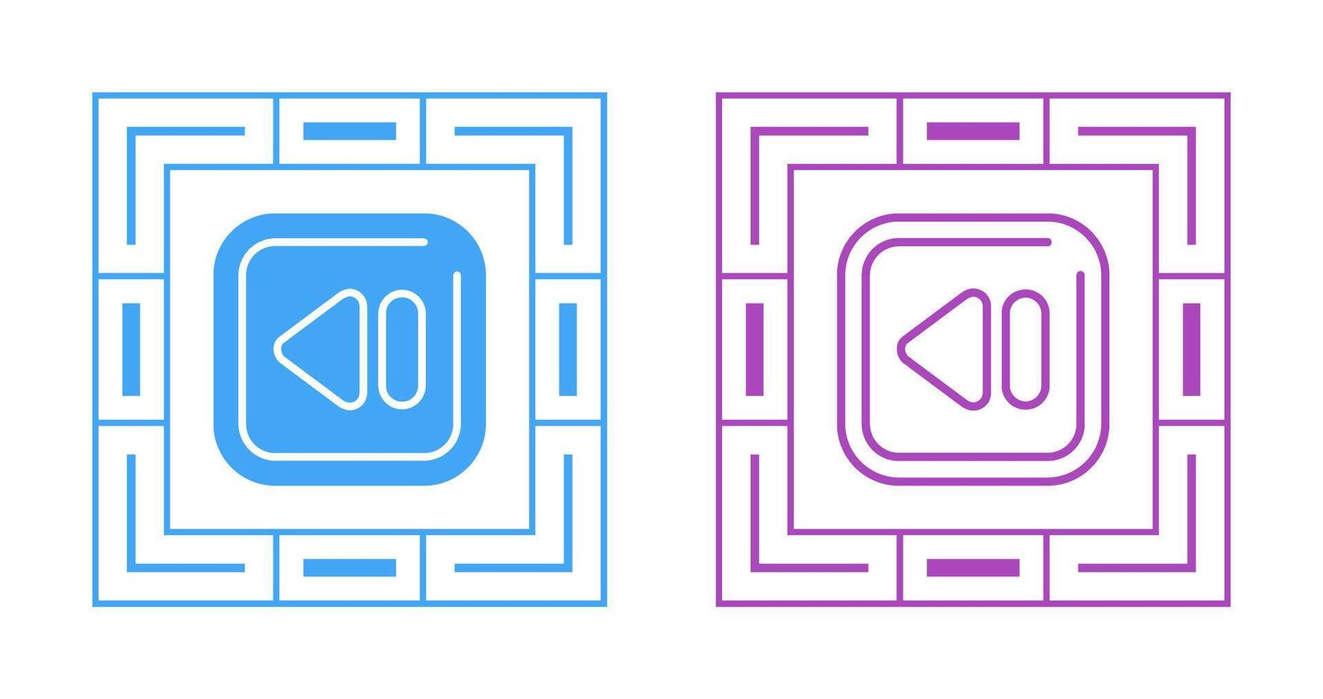 Rewind Square Vector Icon