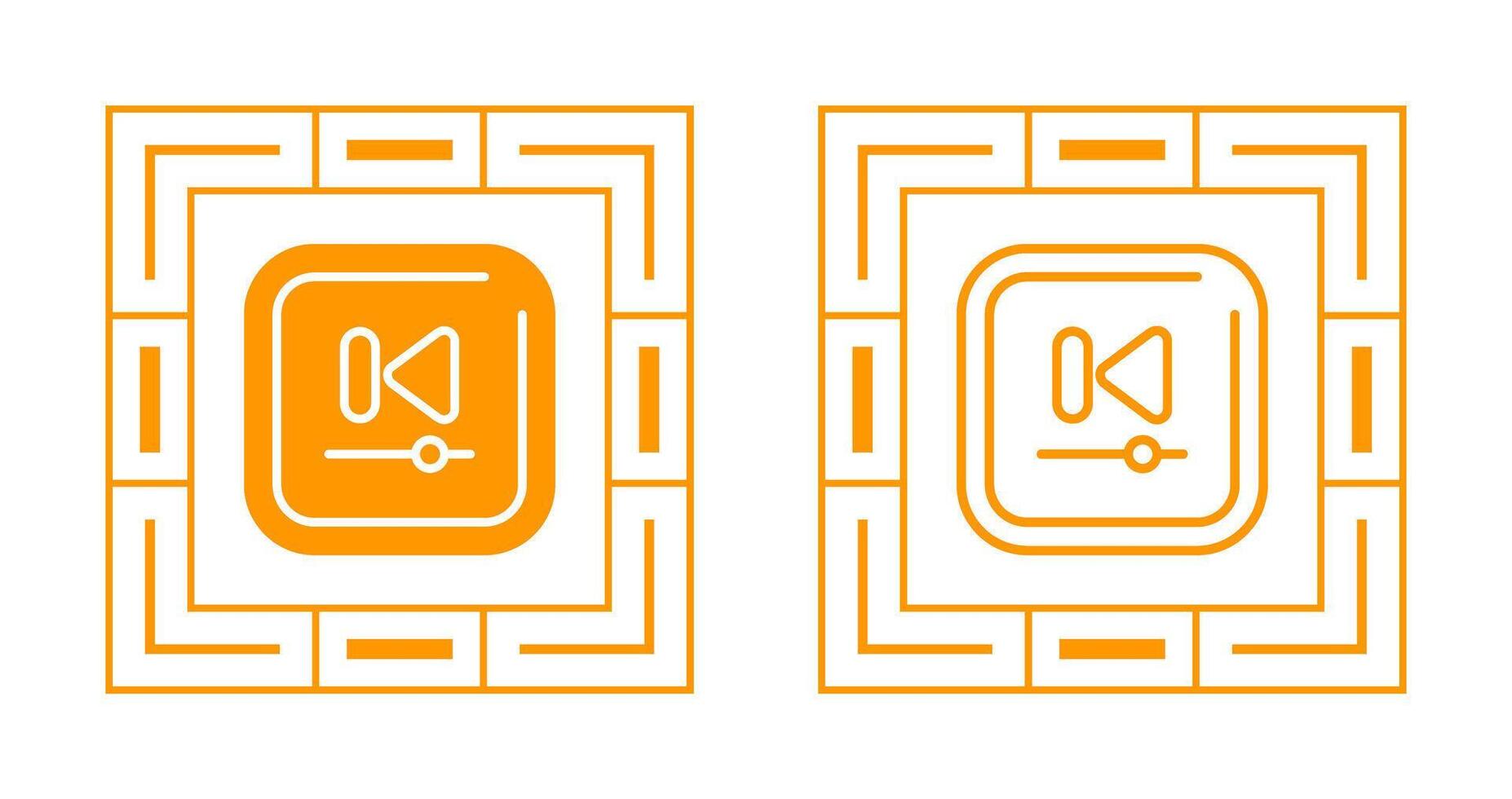 Video Previous Track Square Vector Icon