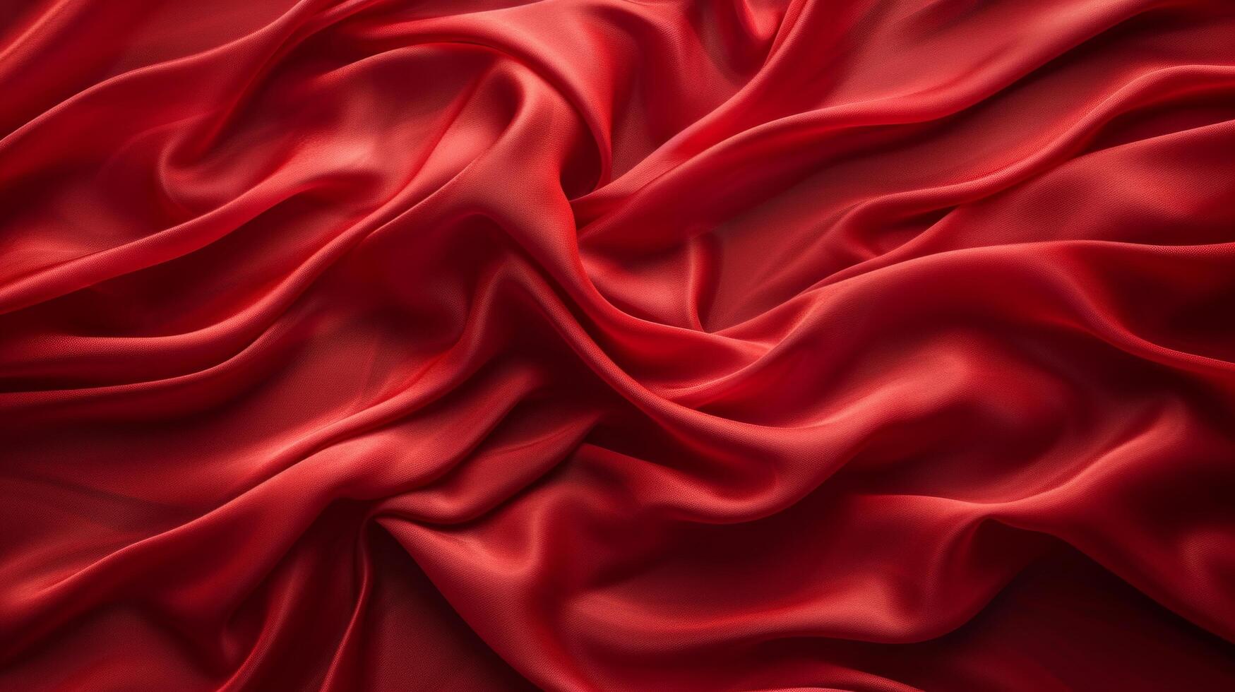 AI generated Abstract background made of red silk material photo