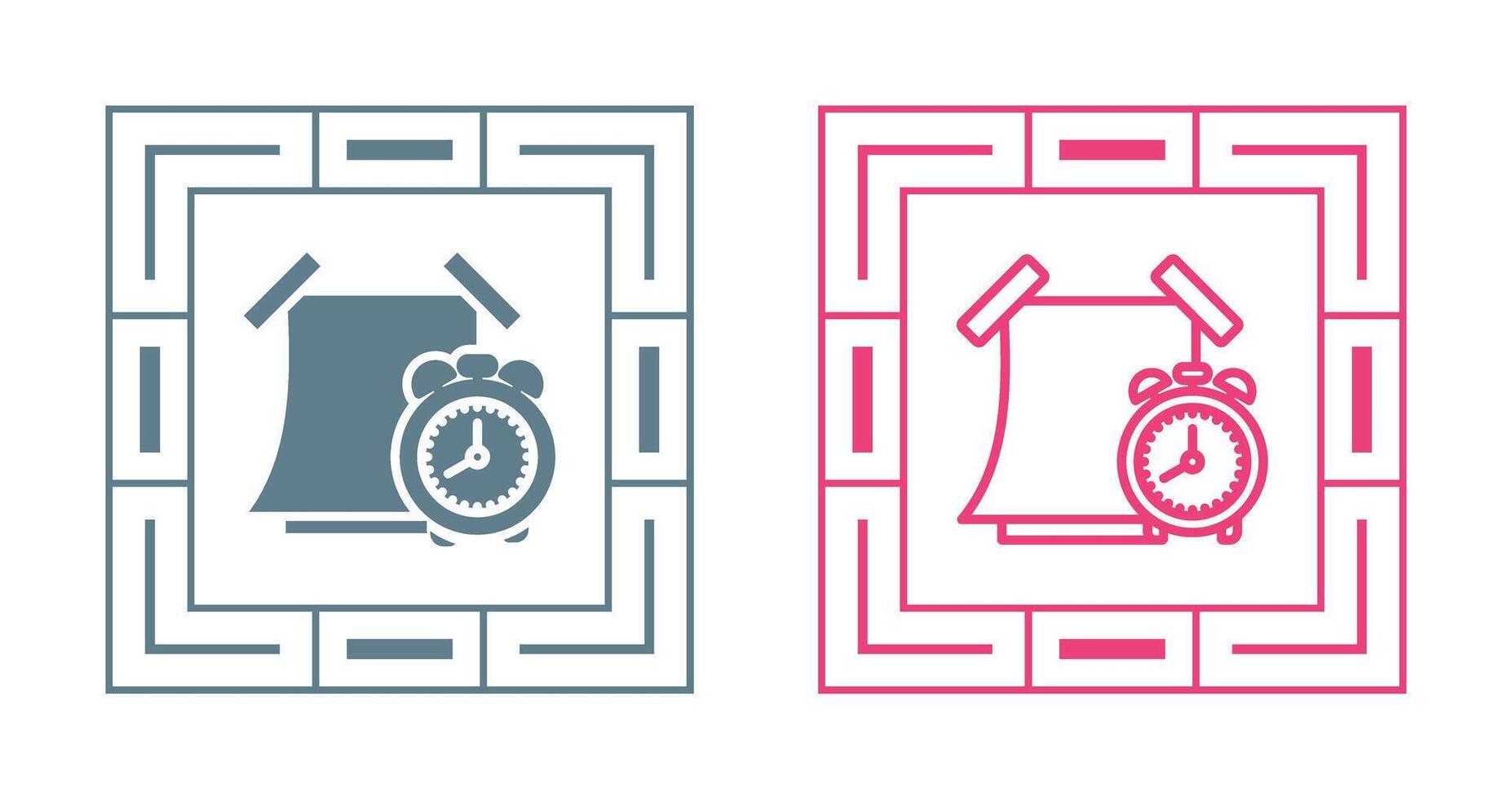 Sticky note with alarm clo Vector Icon