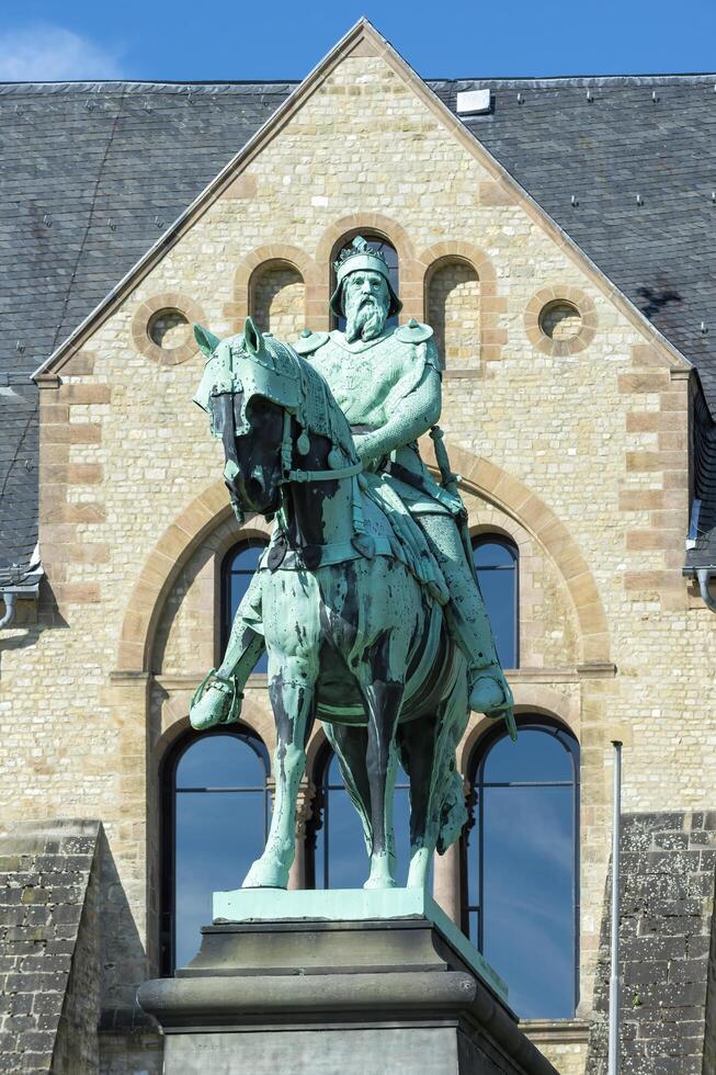 Goslar, Germany, 2015, Equestrian statue of Emperor Friedrich Barbarossa, Imperial Palace or Kaiserpfalz, Goslar, Harz, Lower Saxony, Germany, Unesco World Heritage Site photo