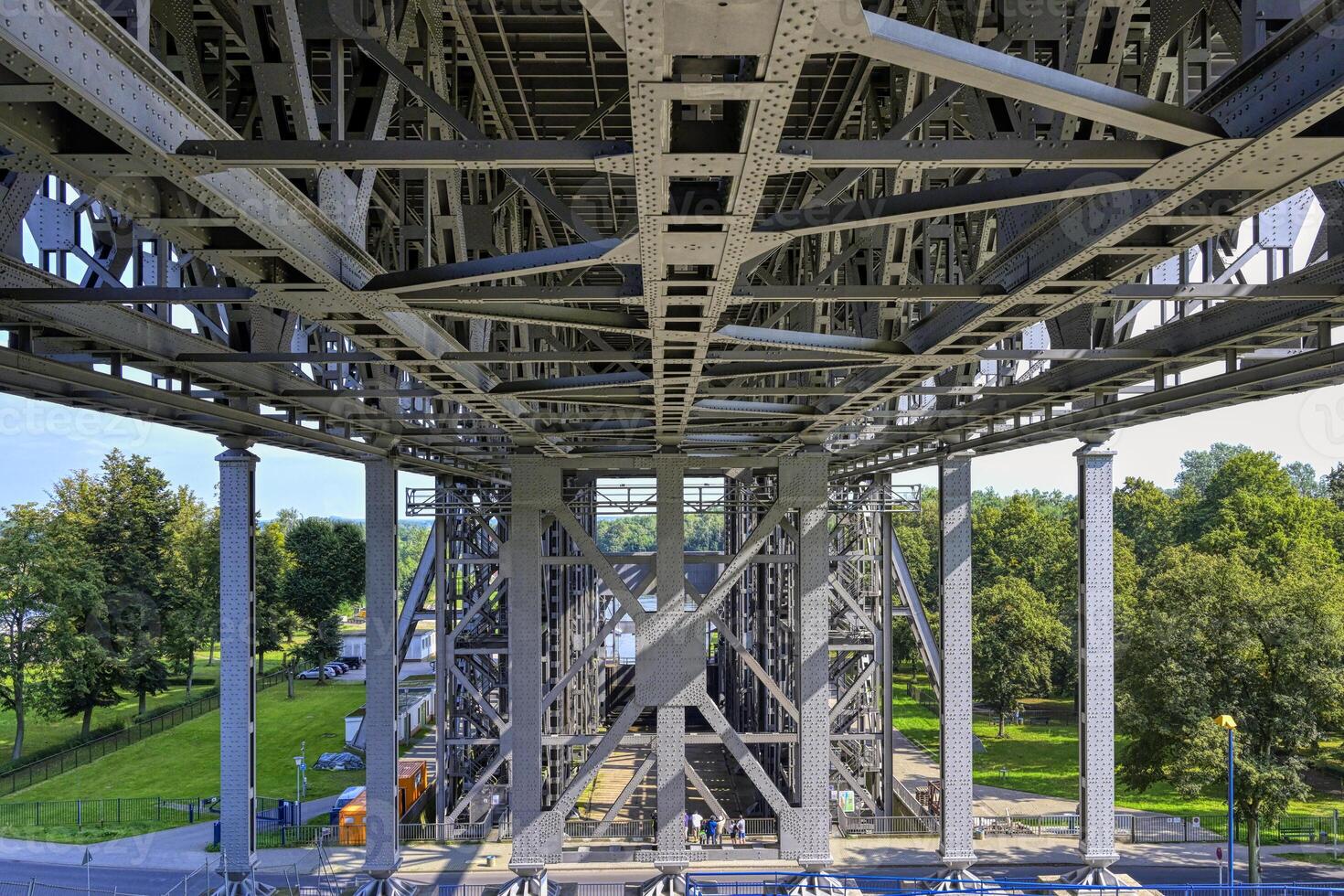 Interior view of the old Niederfinow ship lift, Oder Havel Canal, Brandenburg, Germany photo