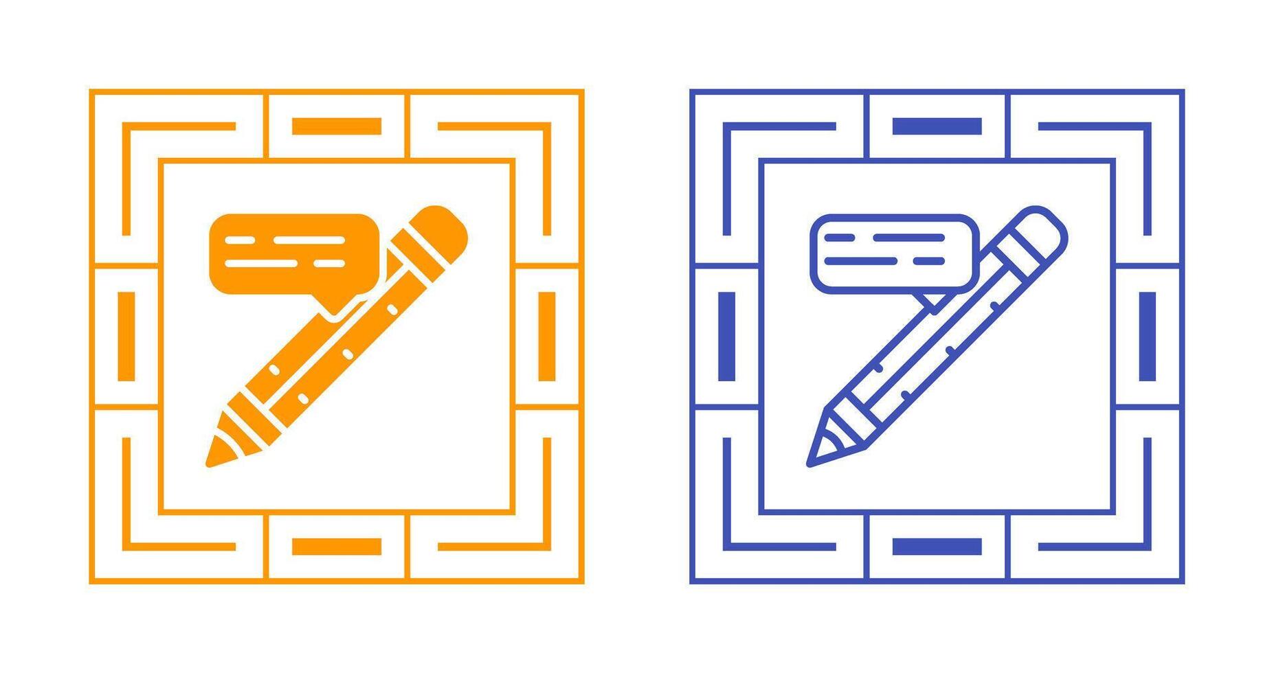 Speech bubble with pencil Vector Icon