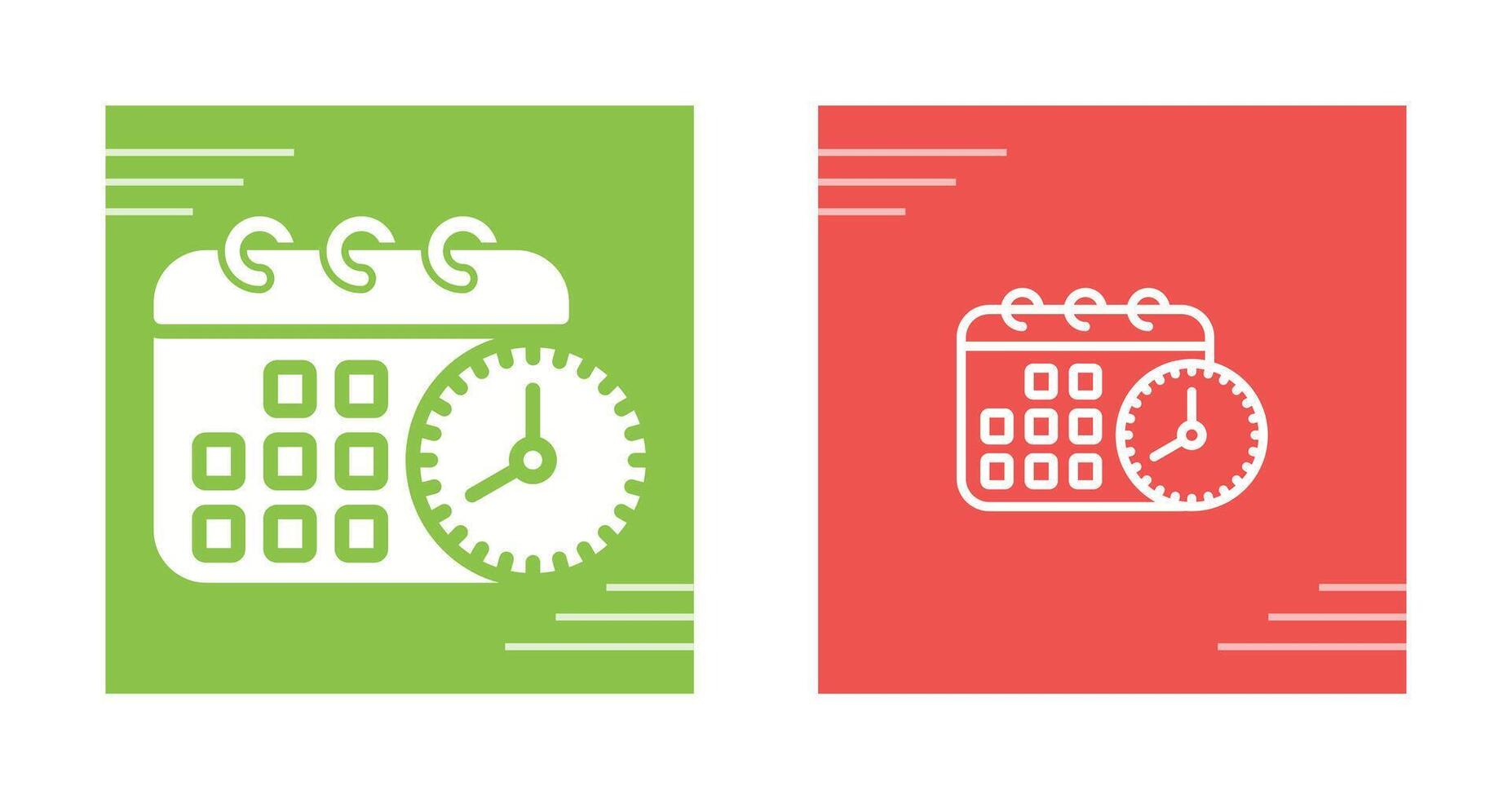 Calendar with clock Vector Icon