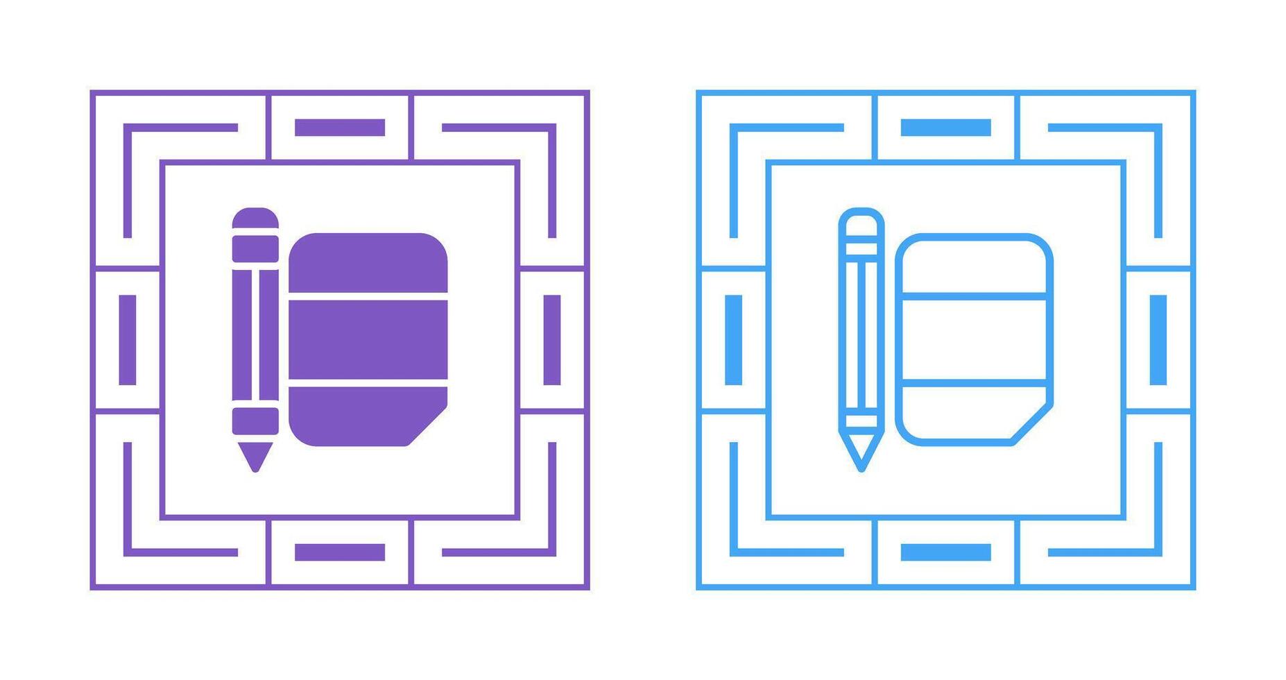 Eraser with pencil Vector Icon