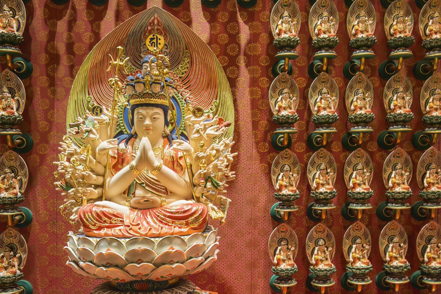 Singapore, Singapore, 2014, Avalokitesvara Bodhisattva statue, protector of the people born during the year of the rat, Buddha Tooth Relic Temple, Chinatown, Singapore photo