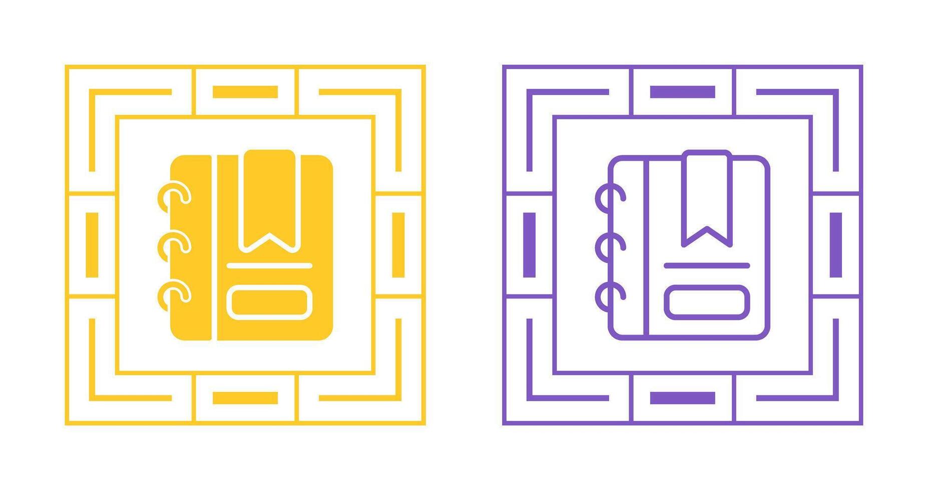 Writing pad with bookmark Vector Icon