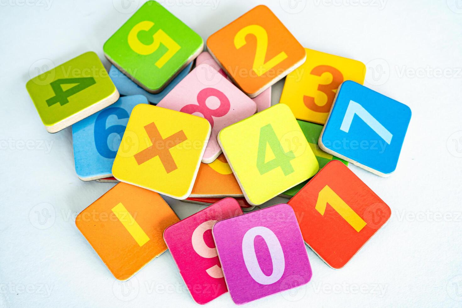 Math number colorful, education study mathematics learning teach concept. photo