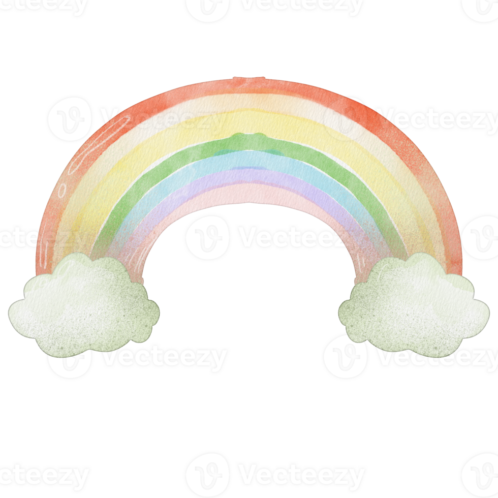 watercolor rainbow painting clip art, St Patricks illustration png