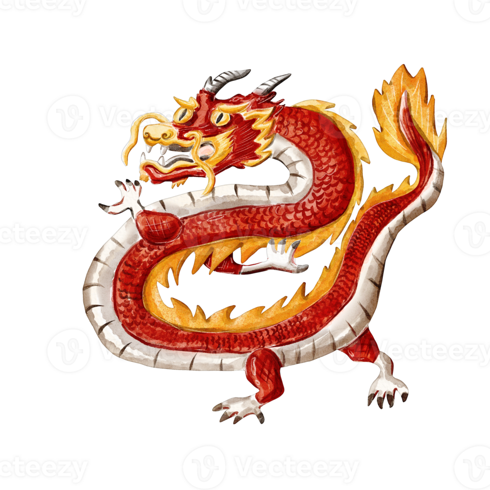 watercolor dragon zodiac png