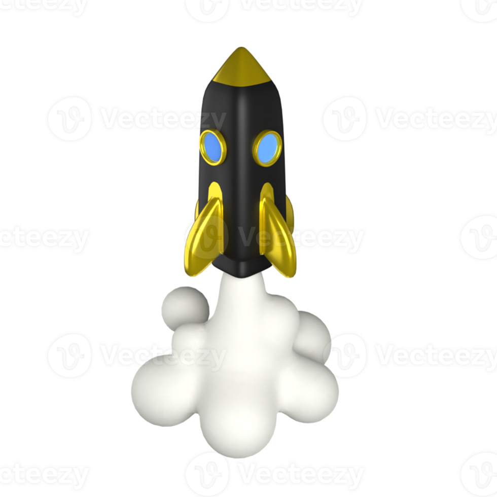 rocket black 3d icon png