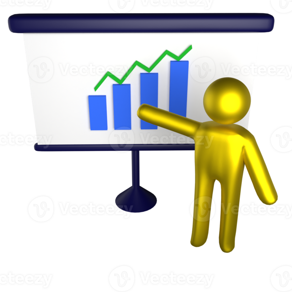presenting chart 3D icon png