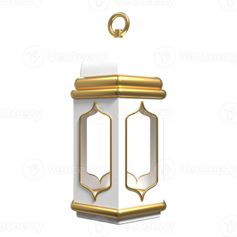 Golden lantern. Arabic lamp. Decoration for ramadan kareem, eid mubarak, islamic new year. 3D rendering illustration png
