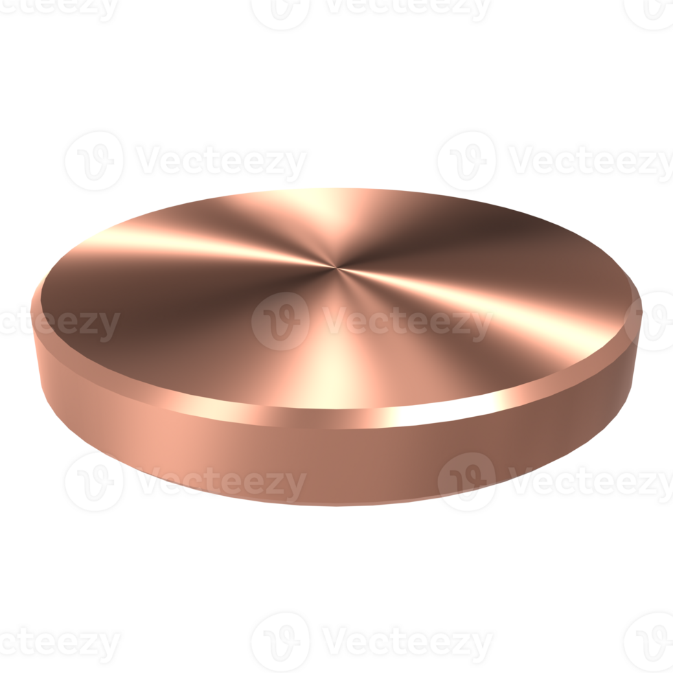 Bronze podium in geometric shape for winner and product display. Bronze podium for product presentation. 3D rendering illustration png