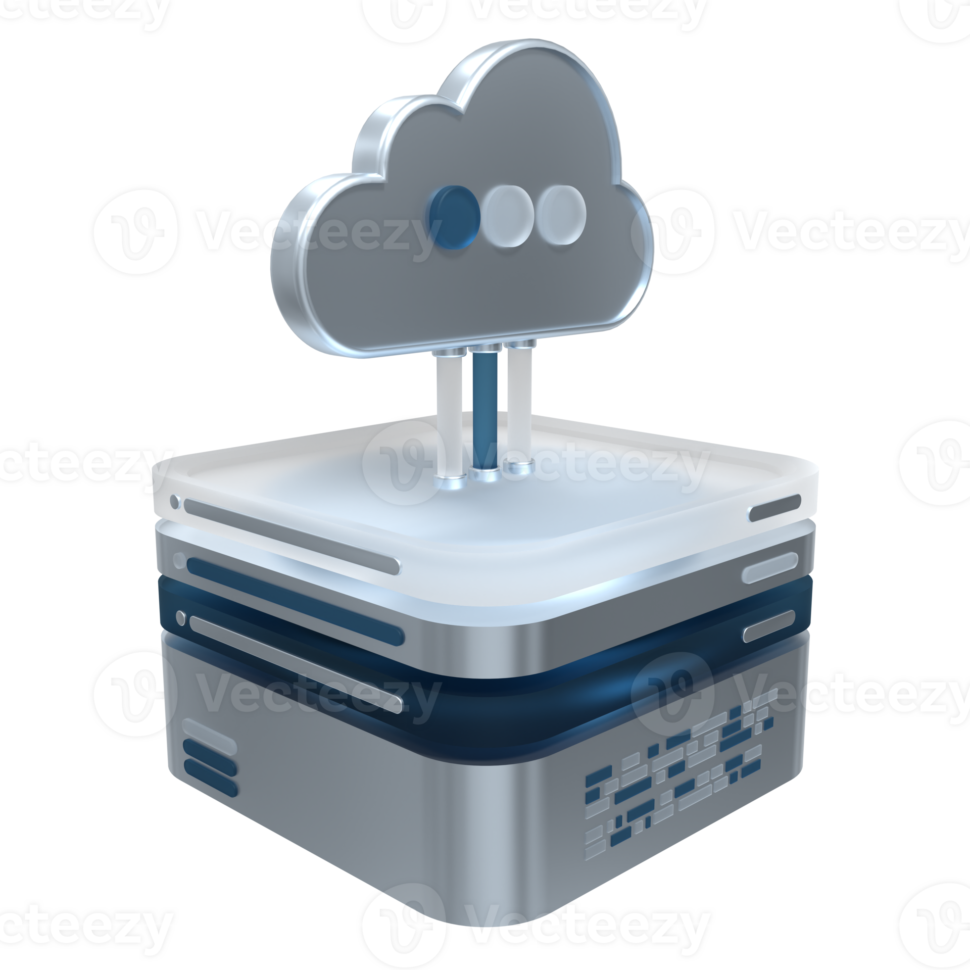 Cloud computing technology. Cloud data center with hosting server 