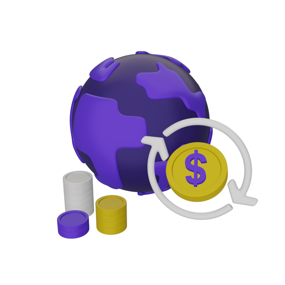 Global Transfer Banking Icon 3D png