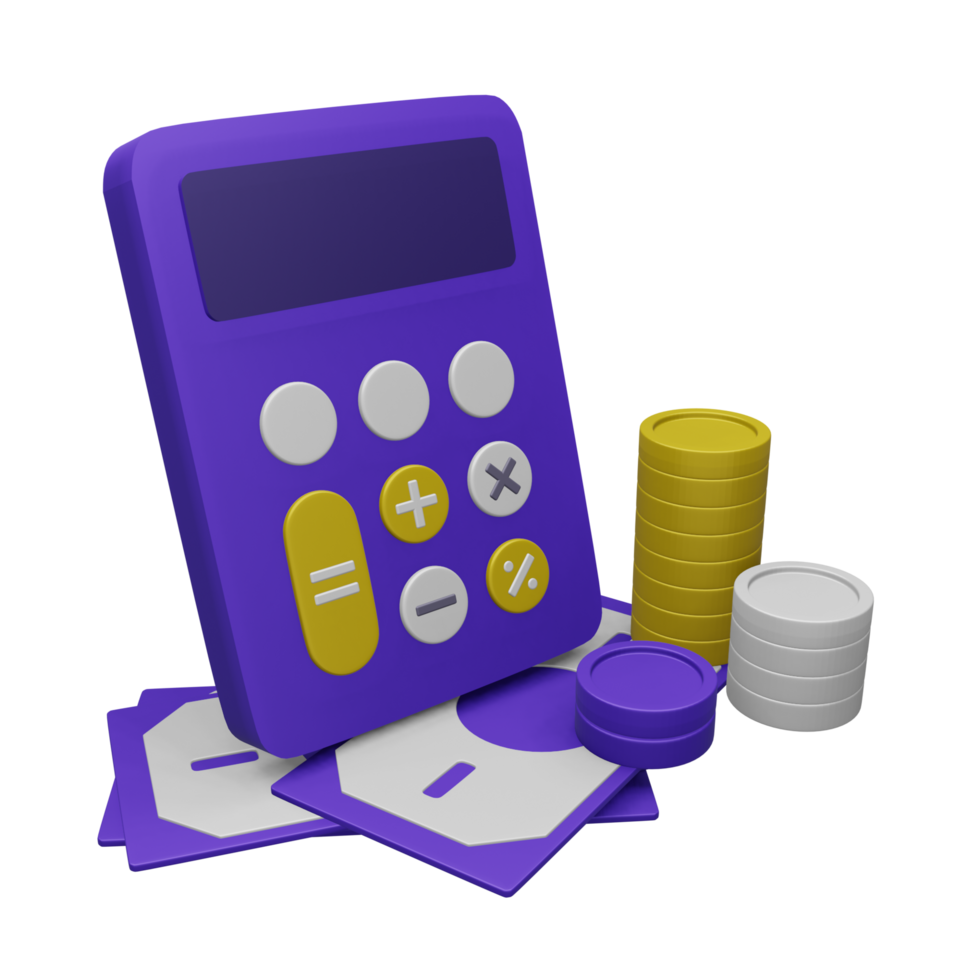 Calculator Banking Icon 3D png