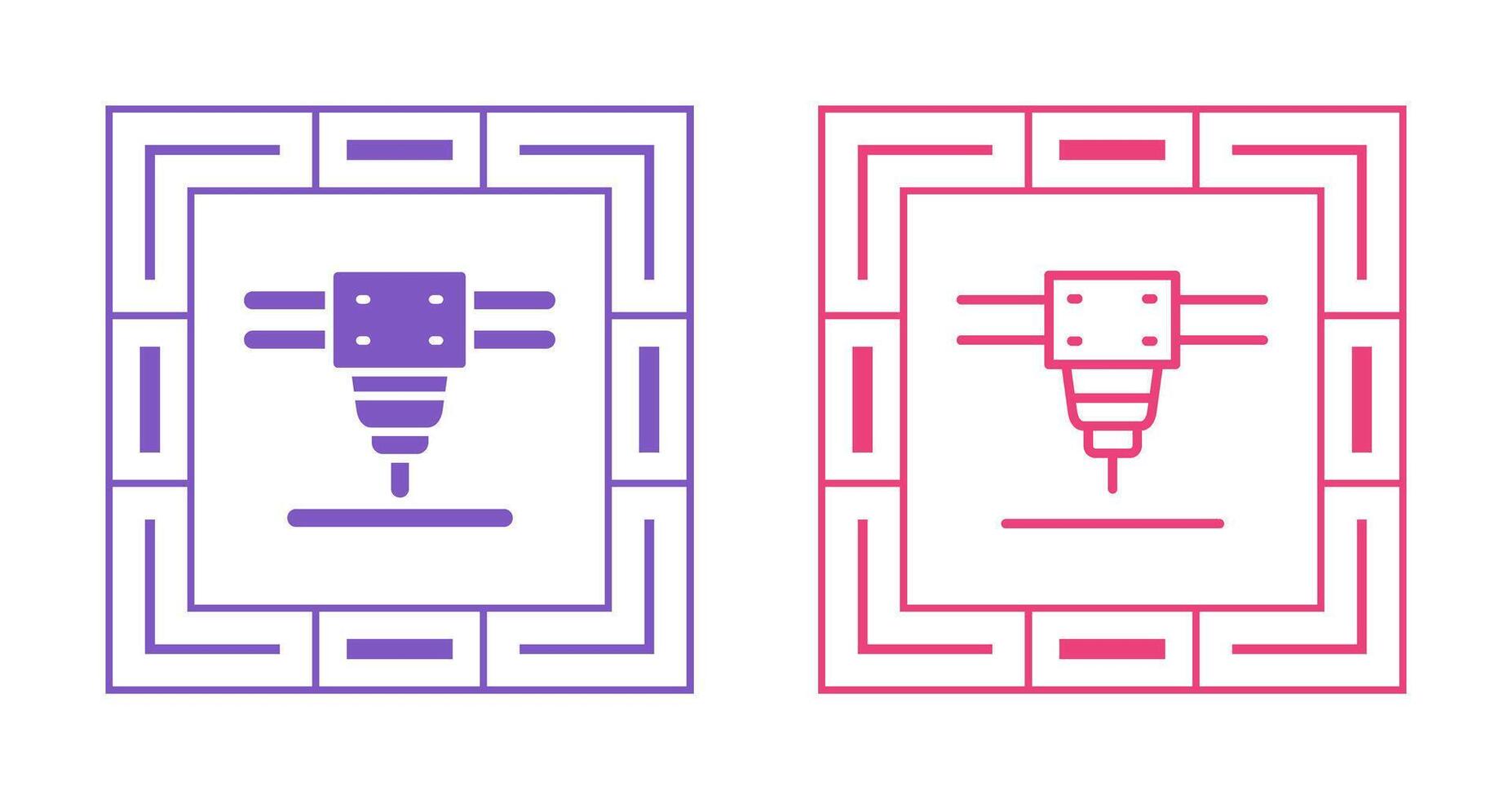 Laser Cutting Machine Vector Icon