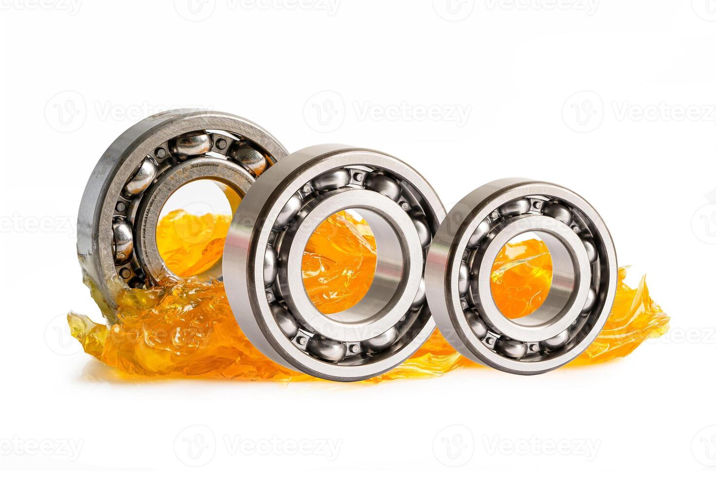 Ball bearing stainless with grease lithium machinery lubrication for automotive and industrial  isolated on white background. photo