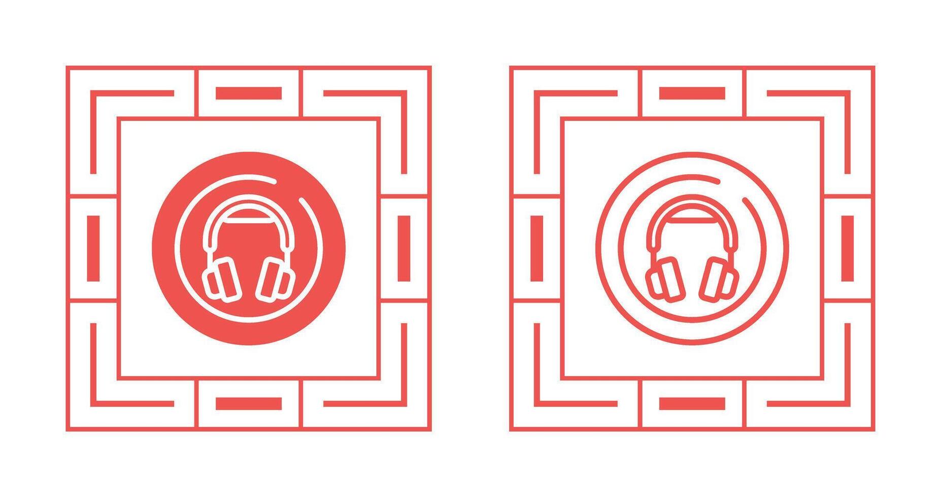 auriculares circulo vector icono