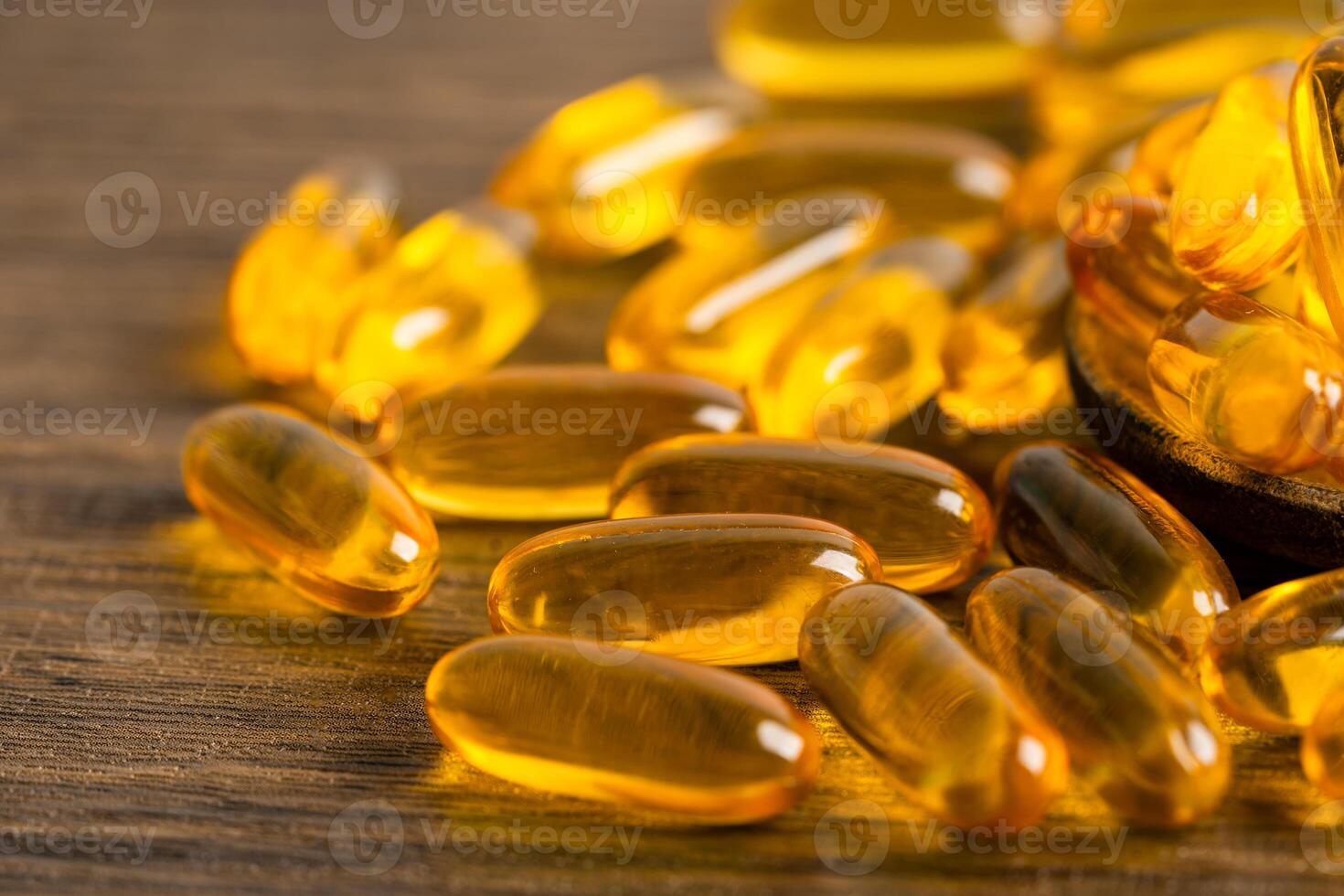 Fish oil Omega 3 capsules vitamin with EPA and DHA isolated on white background. photo