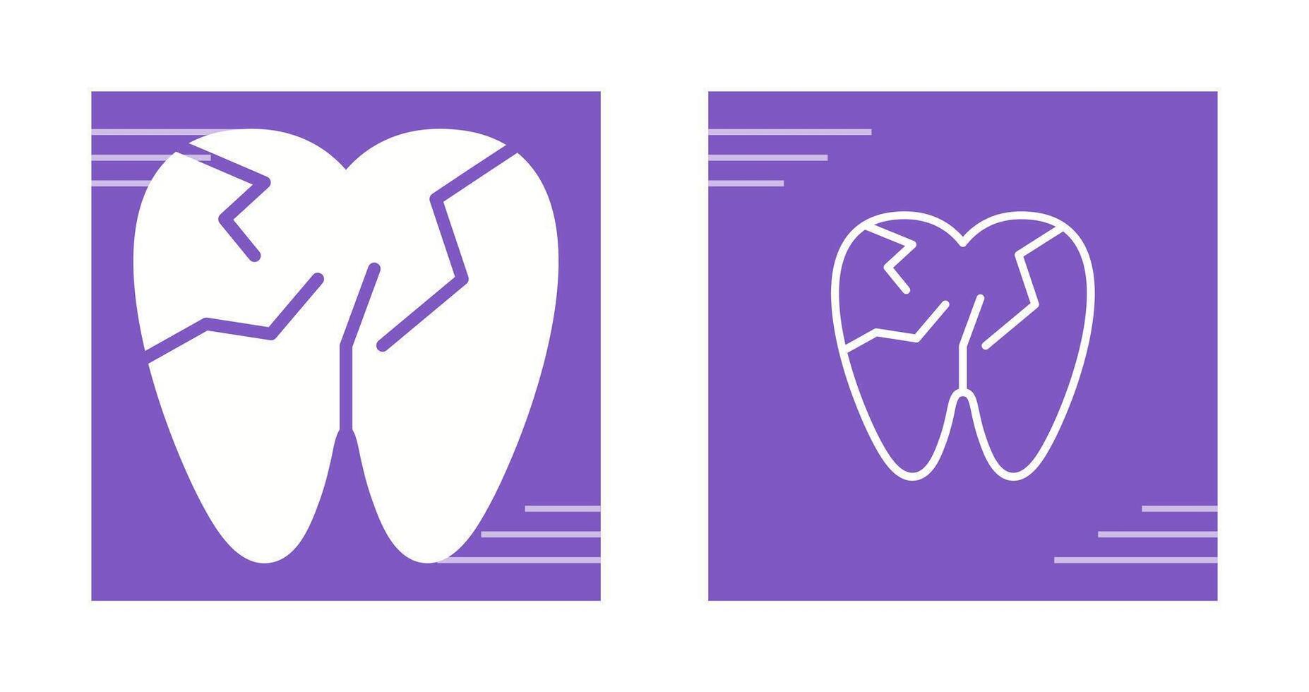 Cracked Tooth Vector Icon