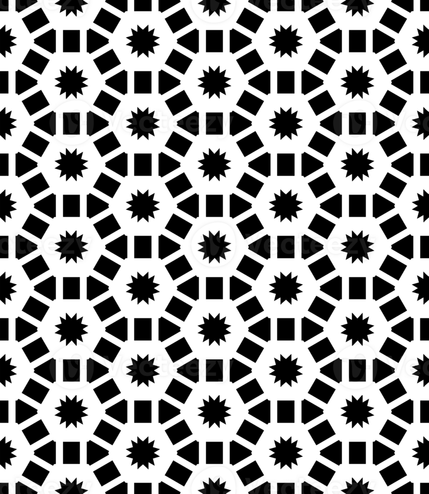 Black seamless abstract pattern. Overlay for background and backdrop. Ornamental design. PNG graphic illustration with transparent background.