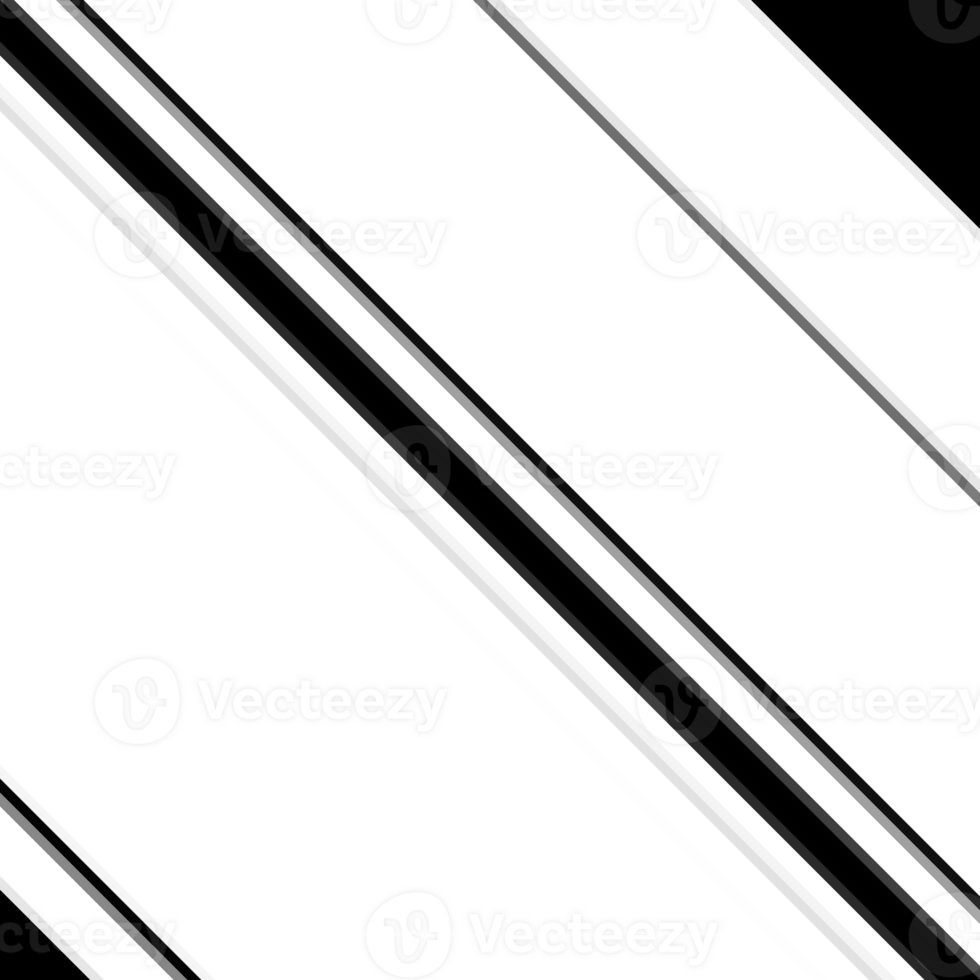 Black and white striped abstract background overlay. Motion effect. PNG graphic illustration with transparent background.