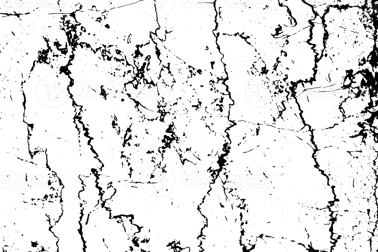 Rustic cracked texture with many cracks and scratches. Abstract background. PNG graphic illustration with transparent background.