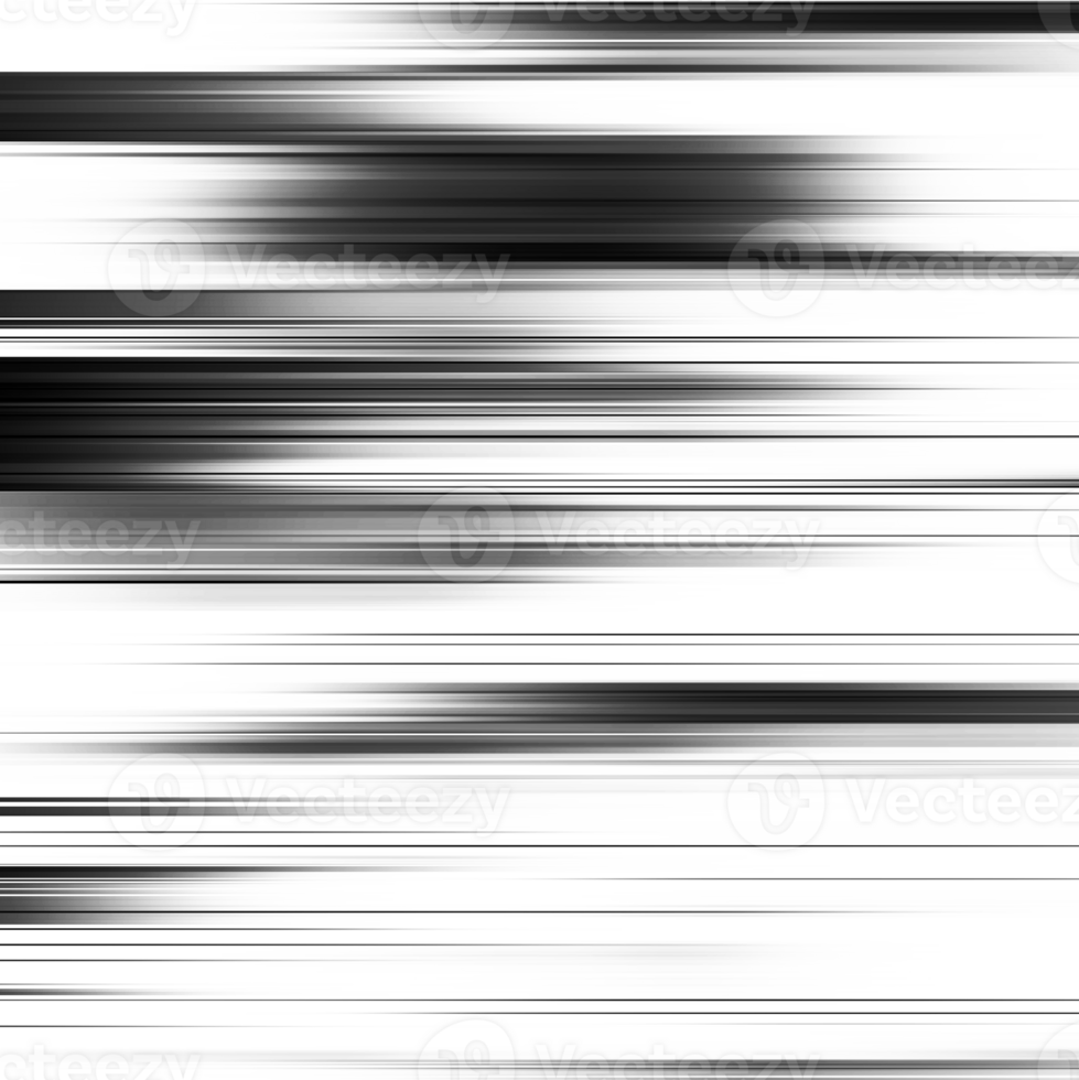 Black and white striped abstract background overlay. Motion effect. PNG graphic illustration with transparent background.