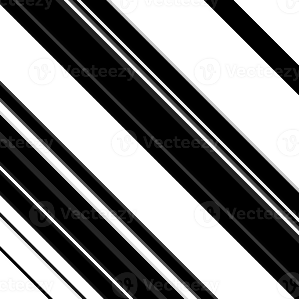 Black and white striped abstract background overlay. Motion effect. PNG graphic illustration with transparent background.