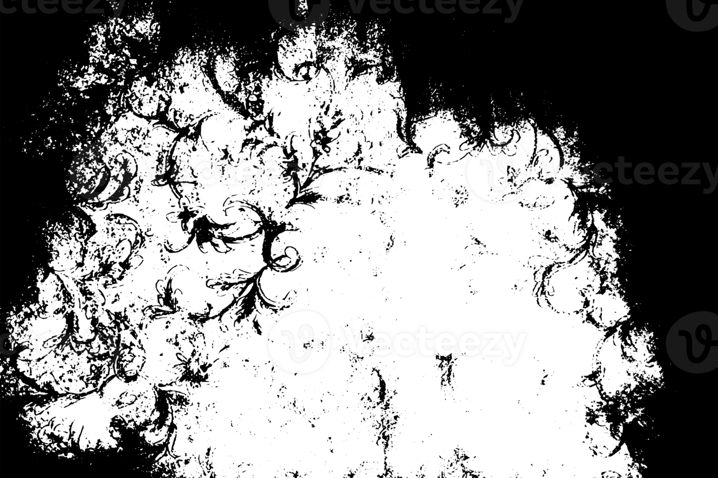 Grunge border texture background. Abstract frame overlay. PNG graphic illustration with transparent background.