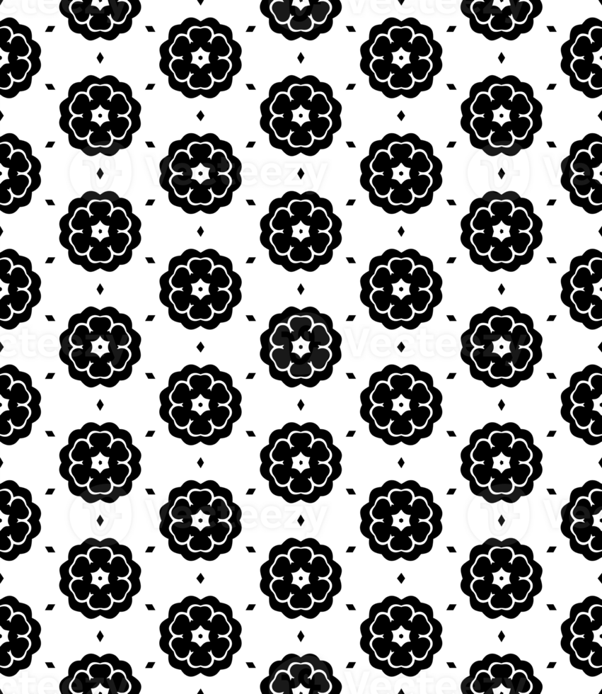 Black seamless abstract pattern. Overlay for background and backdrop. Ornamental design. PNG graphic illustration with transparent background.