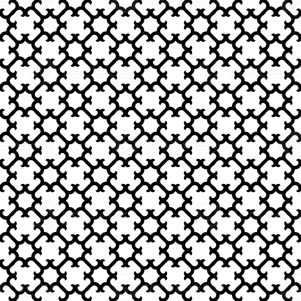 Black seamless abstract pattern. Overlay for background and backdrop. Ornamental design. PNG graphic illustration with transparent background.