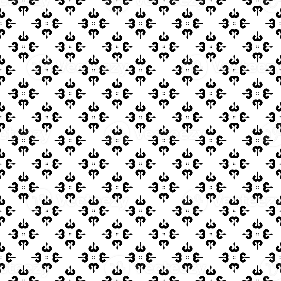 Black seamless abstract pattern. Overlay for background and backdrop. Ornamental design. PNG graphic illustration with transparent background.