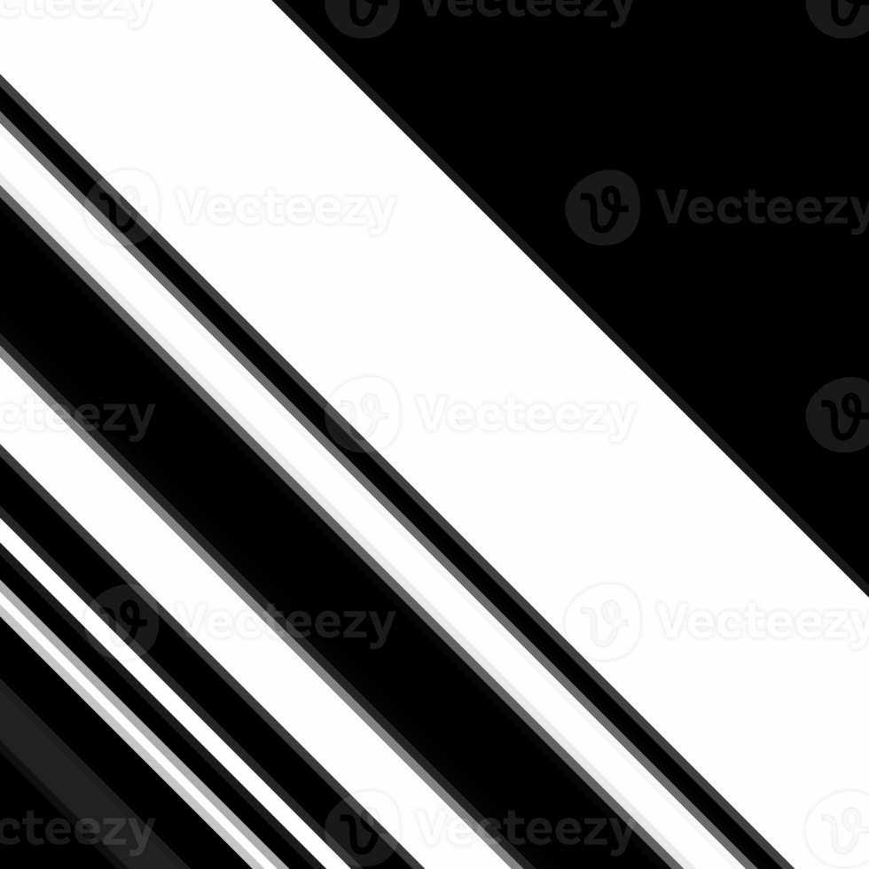 Black and white striped abstract background overlay. Motion effect. PNG graphic illustration with transparent background.