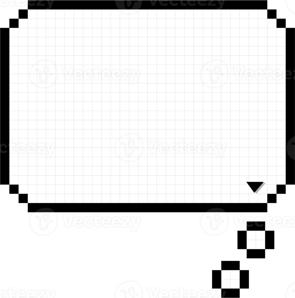 8bit retro game pixel speech bubble balloon icon sticker memo keyword planner text box banner, flat png transparent element design