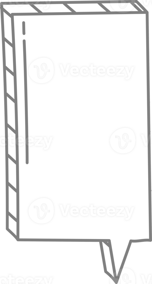 3d black and white color speech bubble balloon icon sticker memo keyword planner text box banner, flat png transparent element design