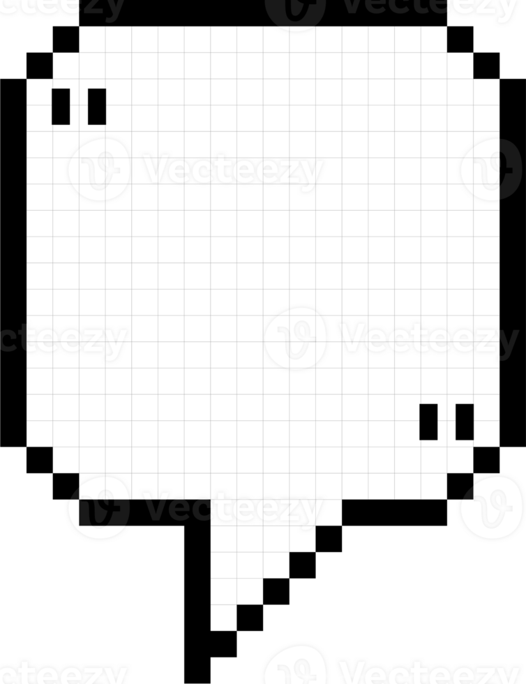 8bit retro game pixel speech bubble balloon icon sticker memo keyword planner text box banner, flat png transparent element design