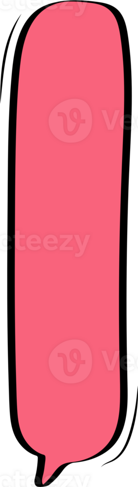 Colorful pastel pink color speech bubble balloon, icon sticker memo keyword planner text box banner, flat png transparent element design