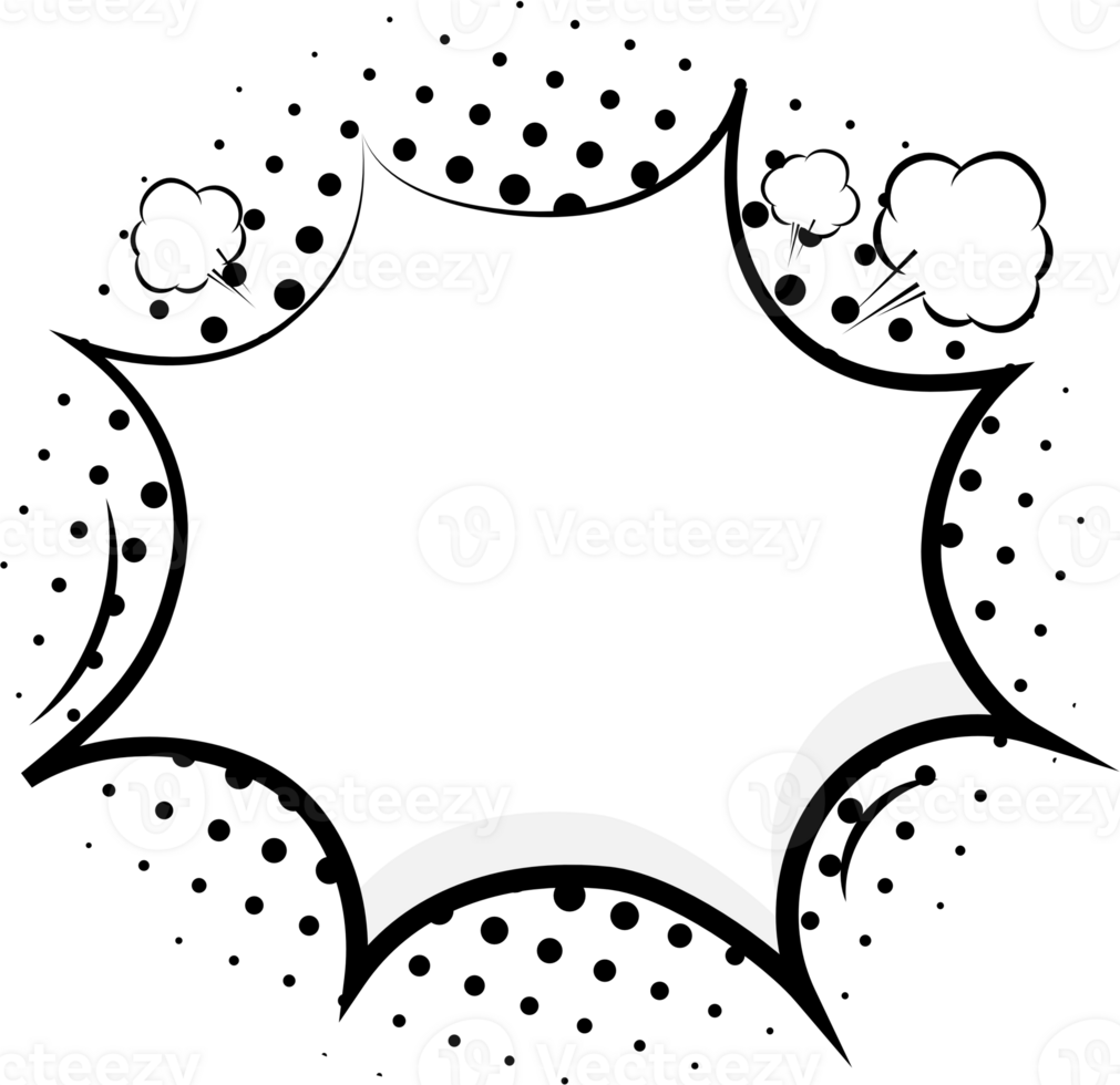 Pop art Black and white color speech bubble balloon, icon sticker memo keyword planner text box banner, flat png transparent element design