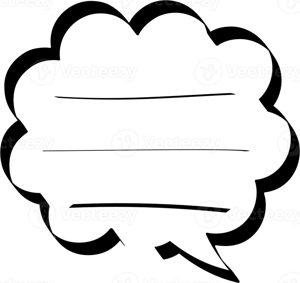 Black and white color speech bubble balloon, icon sticker memo keyword planner text box banner, flat png transparent element design