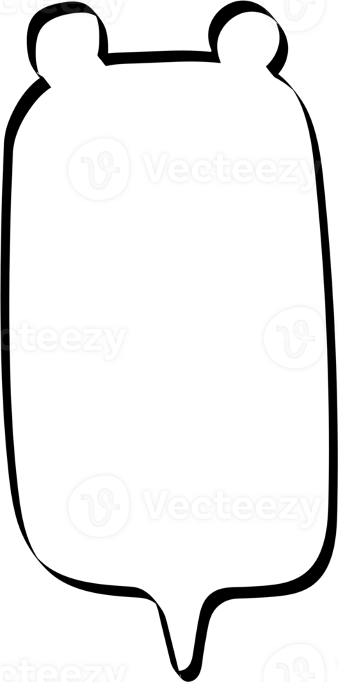 Animal pet bear Black and white color speech bubble balloon, icon sticker memo keyword planner text box banner, flat png transparent element design