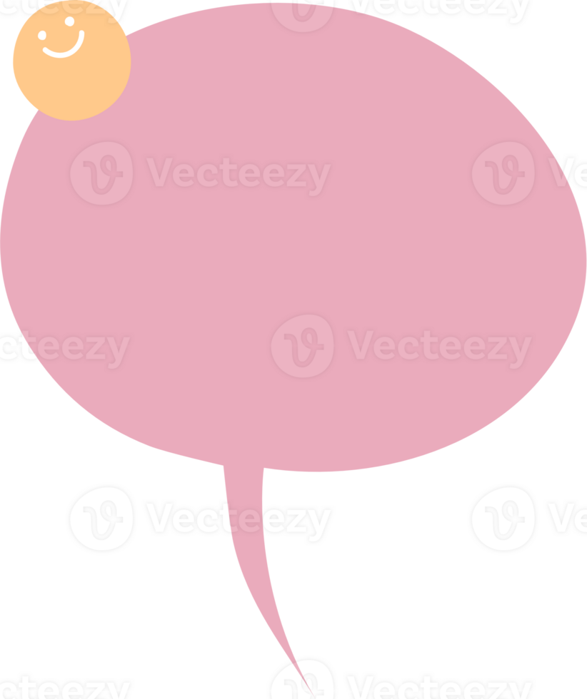 Colorful pastel pink color speech bubble balloon, icon sticker memo keyword planner text box banner, flat png transparent element design