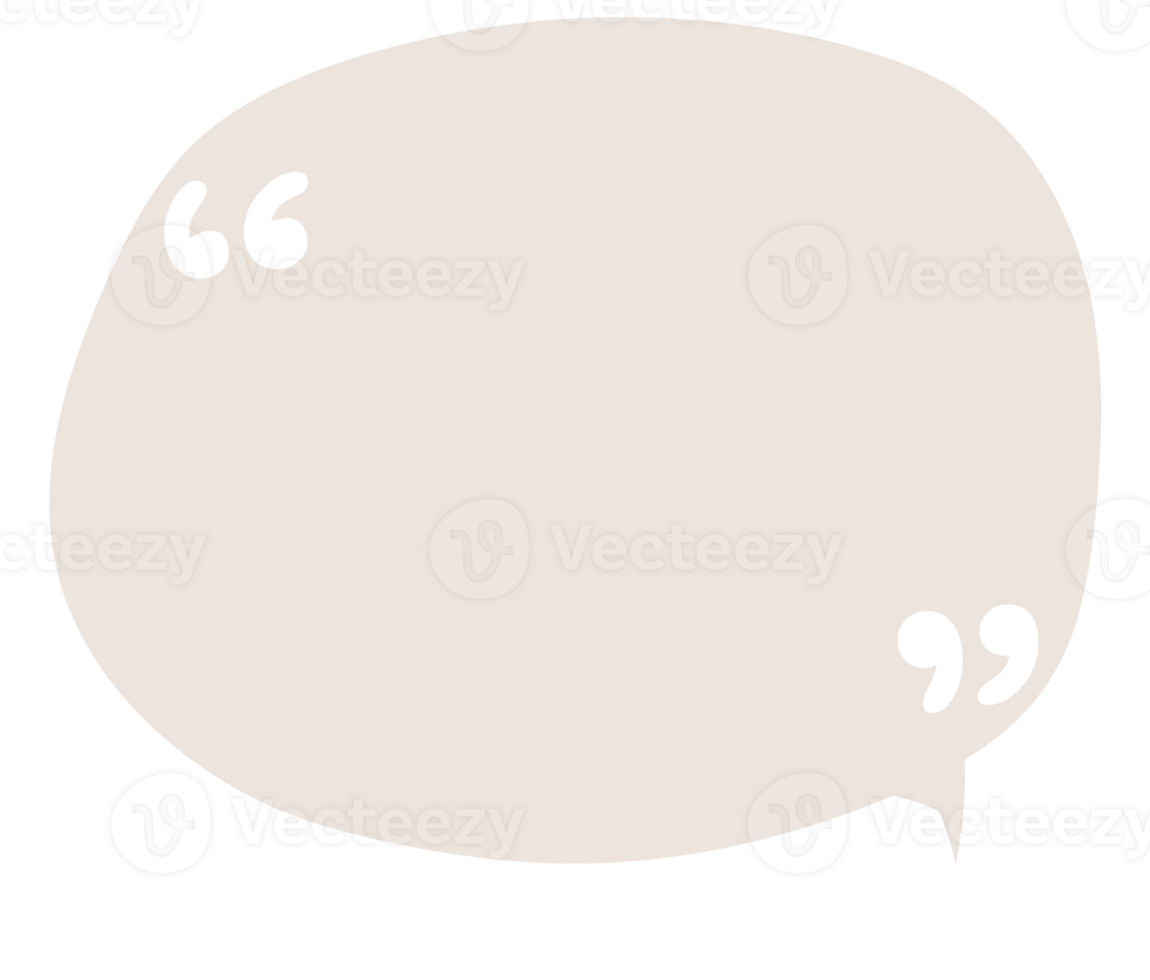 Colorful pastel beige color speech bubble balloon with quotation marks, icon sticker memo keyword planner text box banner, flat png transparent element design