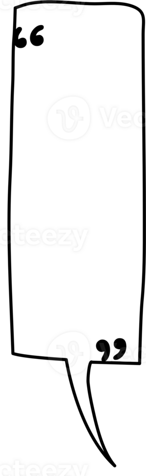 Black and white speech bubble balloon with quotation marks, icon sticker memo keyword planner text box banner, flat png transparent element design