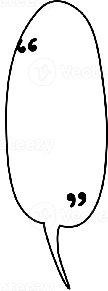 Black and white speech bubble balloon with quotation marks, icon sticker memo keyword planner text box banner, flat png transparent element design