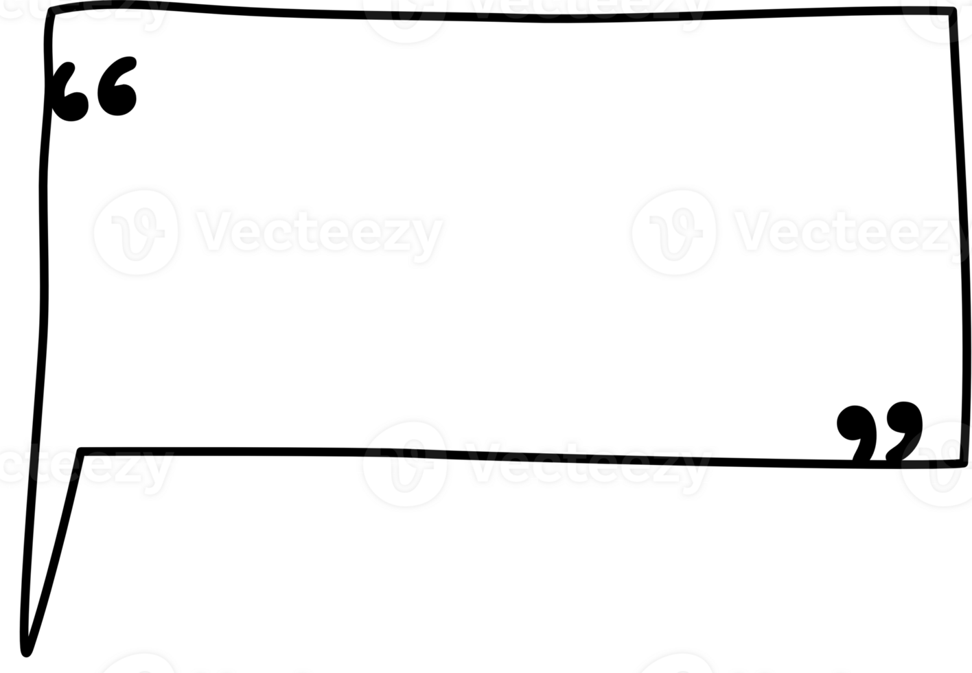 Black and white speech bubble balloon with quotation marks, icon sticker memo keyword planner text box banner, flat png transparent element design