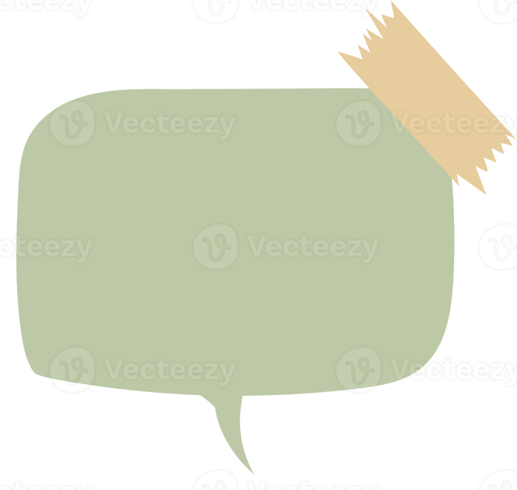 Colorful pastel green color speech bubble balloon, icon sticker memo keyword planner text box banner, flat png transparent element design